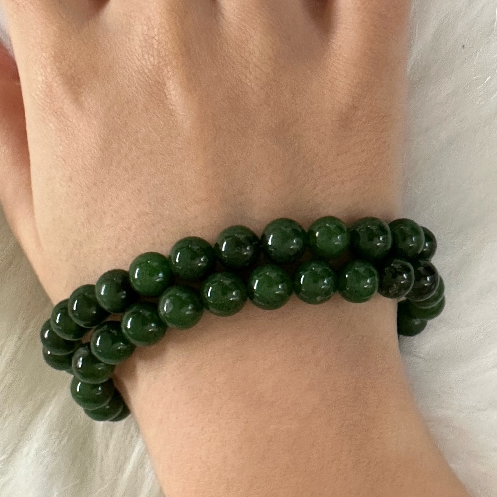 14k real solid gold Green Tourmaline stones Beaded Bracelet​
